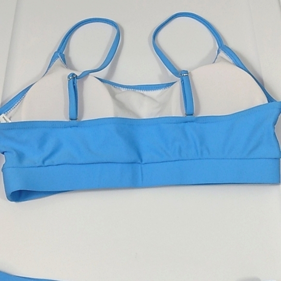 174-SKY BLUE BANDEAU TOP & HIGH WAIST BOTTOM BIKINI SET SIZE LARGE NWOT - Picture 6 of 9